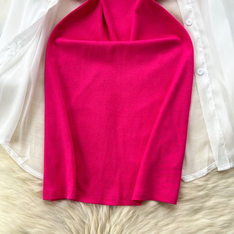 Bodycon Dress&Chiffon Cardigan 2Pcs
