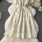 Premium Apricot Embroidered Party Dress