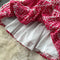 Ruffled Top&Pleated Skirt Printed 2Pcs