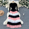 Niche Knitted Patchwork Cake Dress