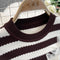 Mesh Patchwork Striped Sweater Dress