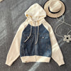 Korean Style Drawstring Denim Hooded Jacket