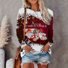 Round Collar Christmas Painting Printed T-shirt