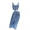 Camisole&Split Skirt Denim 2Pcs