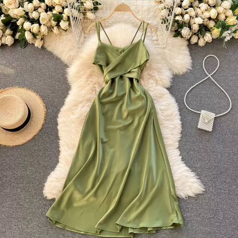 Elegant Crisscross V-Neck Evening Dress