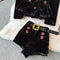 Black Suede Cardigan&Shorts 2Pcs