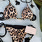 Low Waist Braided Rope Leopard Print Swimwear