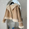 Lamb Wool Patchwork Suede Jacket