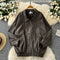 American Style Zipped PU Biker Jacket