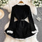 Vintage Lace Trim Pleated Black Dress