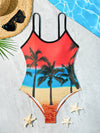 Coconuts Tree&The Beach Printed Swimsuit