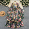 Courtly Colorful Floral Chiffon Dress