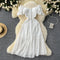 French Style Hollowed Embroidered Dress