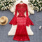 High-end Flared Sleeveless Lace Dress