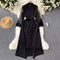 Elegant Lace-up Hollowed Lace Nightgown Dress