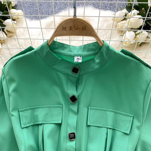 Mori Lace-up Soft Shirt Dress