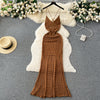 Bohemia Hollowed Caramel Slip Dress