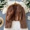 Furry Collar Buckled Short Jacket