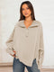 Oversized Lapeled Split Sweatshirt