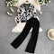 V-neck Cardigan&Wide-leg Trouser 2Pcs