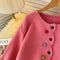 Rainbow Buttons Candy Color Cardigan