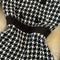 Elegant Lapeled Houndstooth Dress