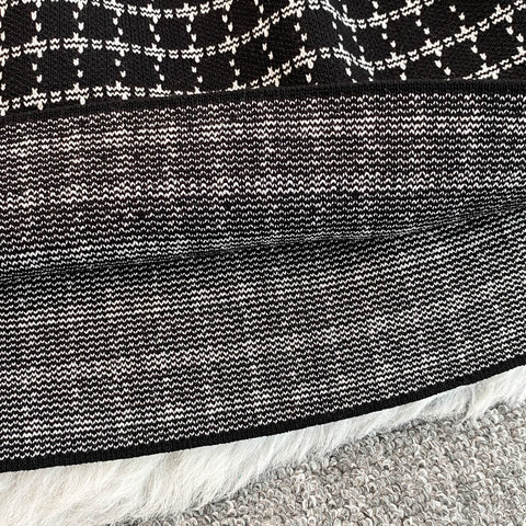 Lapeled Plaid Tweed Knitted Dress