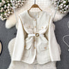 Round Collar Tweed Casual Jacket