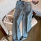 Vintage Stretchy Wide-leg Cotton Jeans