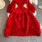 High-end 3d Ruffled Lace-up Dress