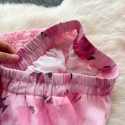Top&Half-body Skirt Floral 2Pcs