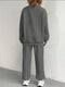 Jacquard Sweatshirt&Trousers Knitted 2Pcs