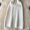 Simple Design Backless Knitted Slip Dress