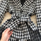 Houndstooth Mesh Patchwork Coat Dress