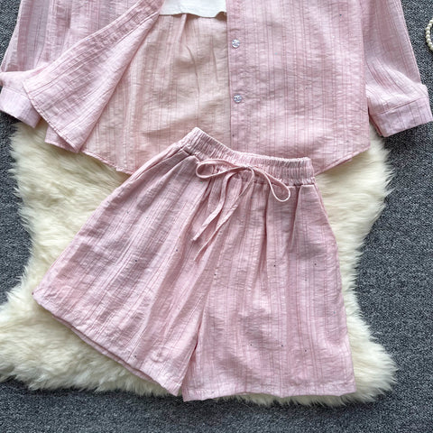 Shirt&Camisole&Shorts Sportswear 3Pcs