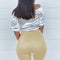 High-waist Elastic Bottoming PU Pants