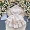 High-end Puffy Ruffle Dress with Ribbon