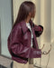 Vintage Matte Wine Red PU Jacket