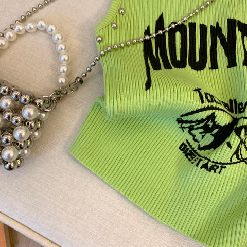 Chic Studded Monogram Printed Camisole