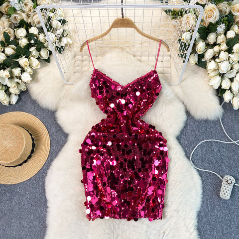 Party Sequined Short Slip Dress