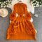 High-end 3d Ruffled Lace-up Dress