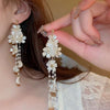 Flower Pearl Tassel Fashion Earrings