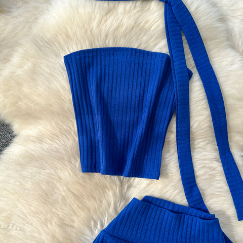Tank Top & Flared Sleeve Knitted 2Pcs