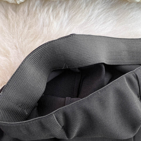 Ruffled Knitwear&Trousers Black 2Pcs
