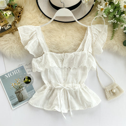 Chic Cut-out Ruffled Camisole