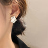 Textured White Pearl Earrings