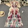 Ethnic Style V-neck Floral Layered Dress
