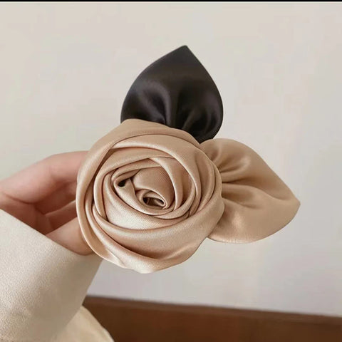 3d Fabric Rose Handmade Hair Clips