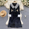 Lace Doll Collar Lace-up Black Dress