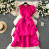 Niche Rose Red Ruffled Party Dress